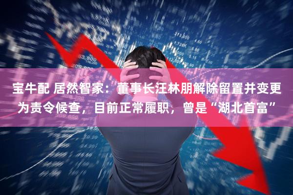 宝牛配 居然智家：董事长汪林朋解除留置并变更为责令候查，目前正常履职，曾是“湖北首富”