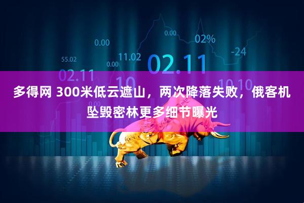 多得网 300米低云遮山，两次降落失败，俄客机坠毁密林更多细节曝光