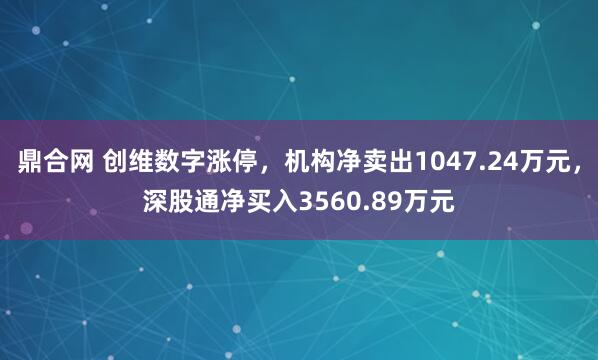 鼎合网 创维数字涨停，机构净卖出1047.24万元，深股通净买入3560.89万元